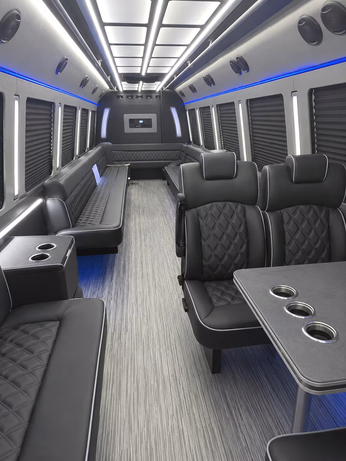 waco 25 passenger party bus inside