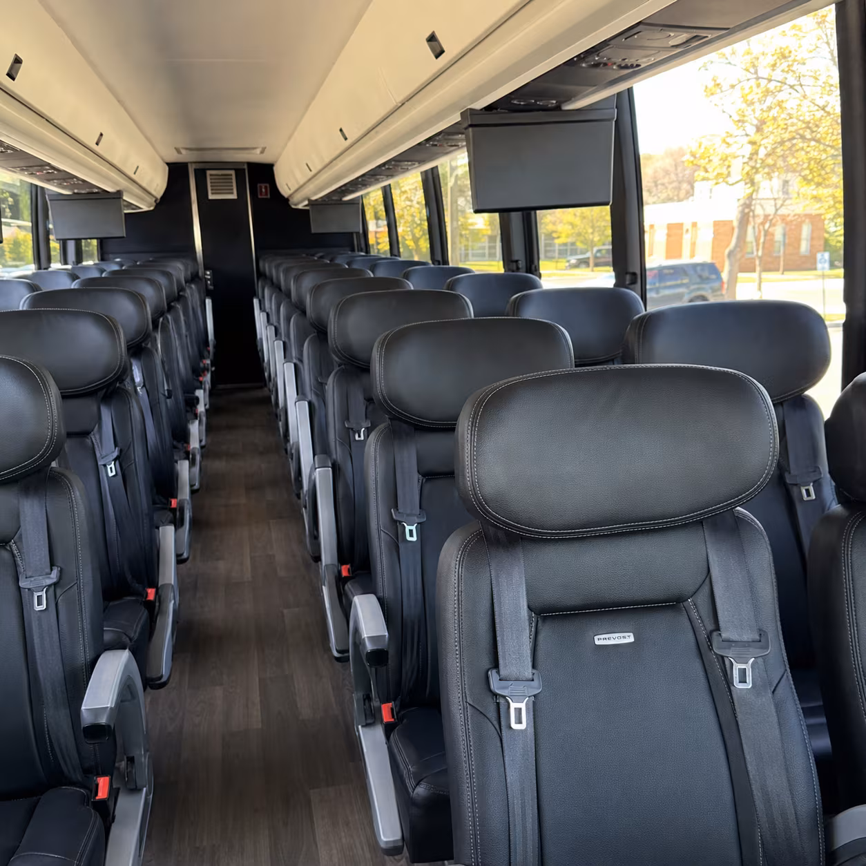 waco 45 passenger charter bus inside